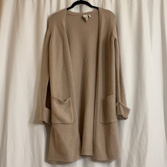 Blush pink fuzzy cardigan - Picture 1 of 4